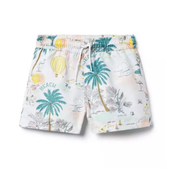 Janie and Jack Recycled Tropical Island Swim Trunk Size 12/18 Months